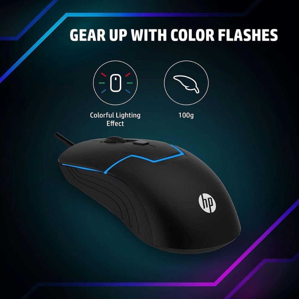 HP Gaming Optical Mouse 1600 DPI Black Wired Entry Level M100 HP Gaming Optical Mouse 1600 DPI Black Wired Entry Level M100