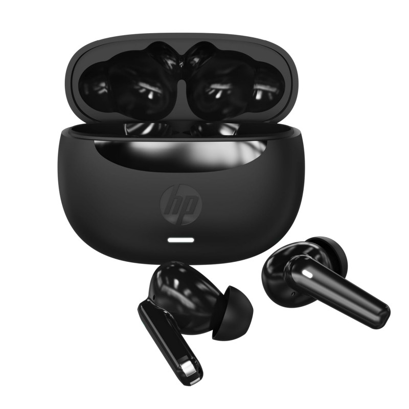 HP H150 Wireless Earbuds, Compatible with Tablets, Smartphones, PCs, and Other Devices with Bluetooth,Noise-Reduction,Water Resistant Design,Black,0.036kg