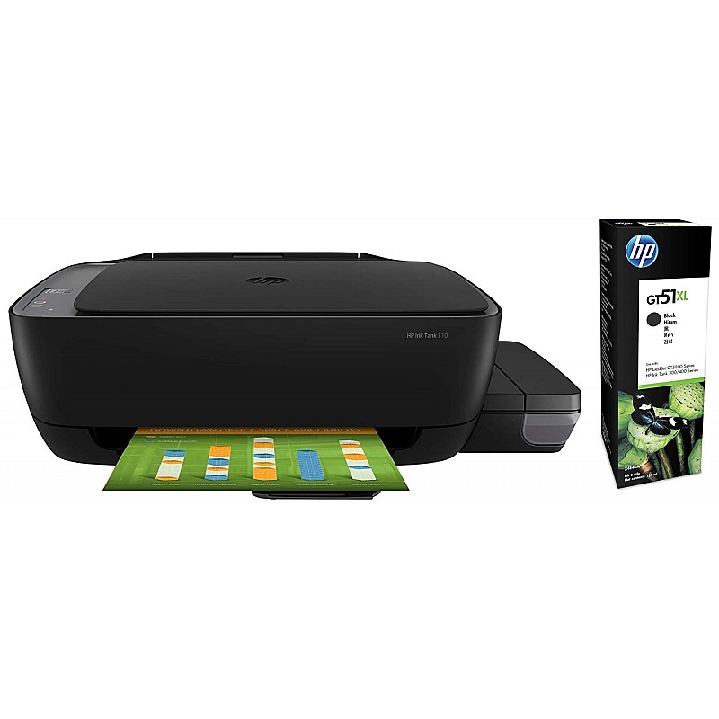 HP Ink Tank 310 Colour Printer, Scanner and Copier for Home/Office, High Capacity Tank (Pre Ink Loaded)