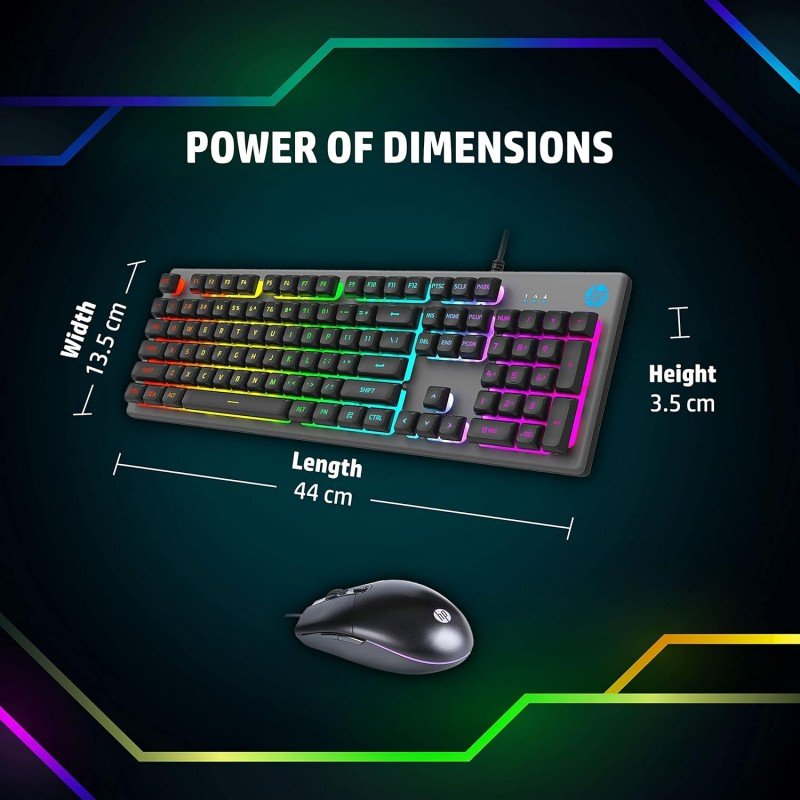 HP KM300F Wired USB Gaming Keyboard and Mouse Set, Membrane Backlit, 26 Keys Anti-Ghosting, 3 LED Indicators & 3D 6K USB Mouse with 6400DPI,Six-Speed Cyclic Resolution Switching, Black HP KM300F Wired USB Gaming Keyboard and Mouse Set, Membrane Backlit, 26 Keys Anti-Ghosting, 3 LED Indicators & 3D 6K USB Mouse with 6400DPI,Six-Speed Cyclic Resolution Switching, Black