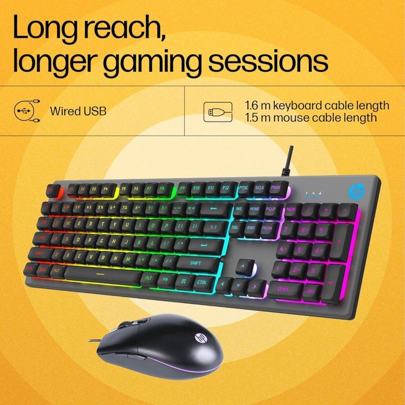 HP KM300F Wired USB Gaming Keyboard and Mouse Set, Membrane Backlit, 26 Keys Anti-Ghosting, 3 LED Indicators & 3D 6K USB Mouse with 6400DPI,Six-Speed Cyclic Resolution Switching, Black HP KM300F Wired USB Gaming Keyboard and Mouse Set, Membrane Backlit, 26 Keys Anti-Ghosting, 3 LED Indicators & 3D 6K USB Mouse with 6400DPI,Six-Speed Cyclic Resolution Switching, Black