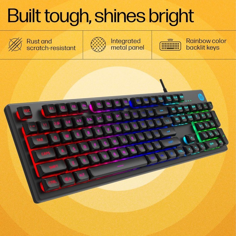 HP KM300F Wired USB Gaming Keyboard and Mouse Set, Membrane Backlit, 26 Keys Anti-Ghosting, 3 LED Indicators & 3D 6K USB Mouse with 6400DPI,Six-Speed Cyclic Resolution Switching, Black HP KM300F Wired USB Gaming Keyboard and Mouse Set, Membrane Backlit, 26 Keys Anti-Ghosting, 3 LED Indicators & 3D 6K USB Mouse with 6400DPI,Six-Speed Cyclic Resolution Switching, Black