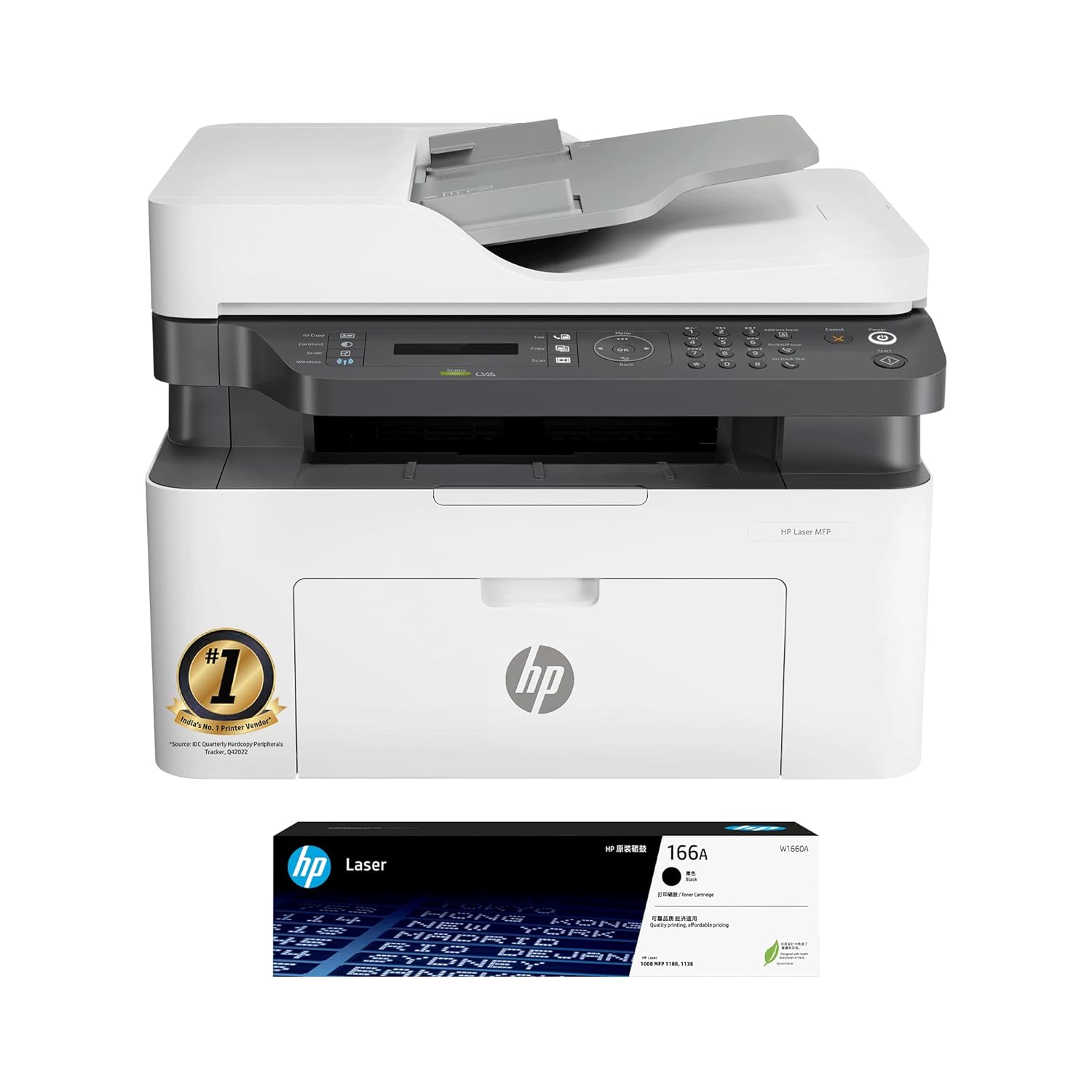 HP Laser MFP 1188fnw, Wireless, Print, Copy, Scan, Fax, 40-Sheet ADF ...
