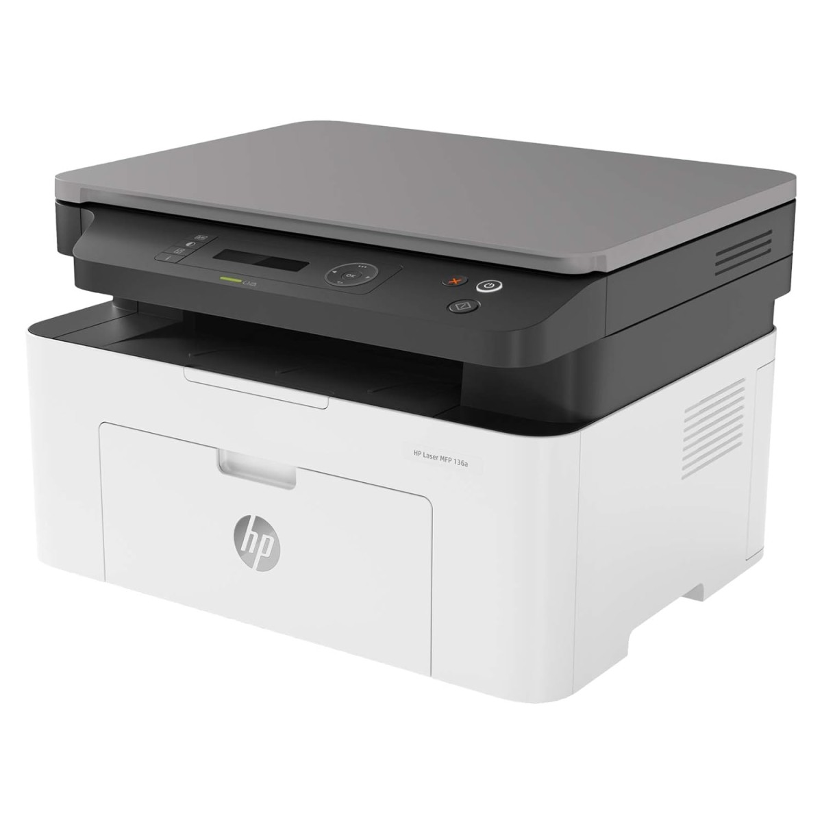 HP Laser MFP 136a, Print, Copy, Scan, 40-Sheet ADF, Ethernet, Hi-Speed USB 2.0, Up to 21 ppm, 150-sheet Input Tray, 100-sheet Output Tray, 10,000-page Duty Cycle, Black and White, 4ZB85A