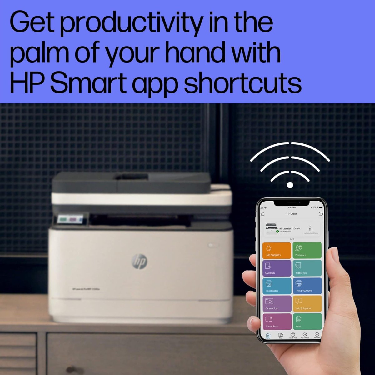 HP LaserJet 3104fdw Duplex Printer: Print, Copy, Scan, Self Reset Dual Band WiFi with self heal, Ethernet, Fast Printing Upto 33ppm, Easy and Secure Setup HP LaserJet 3104fdw Duplex Printer: Print, Copy, Scan, Self Reset Dual Band WiFi with self heal, Ethernet, Fast Printing Upto 33ppm, Easy and Secure Setup