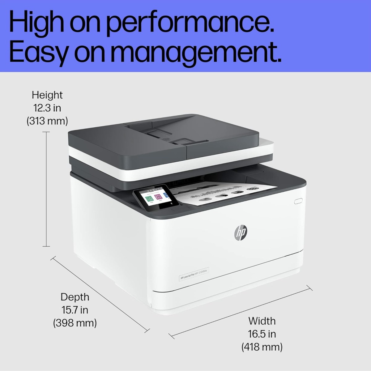 HP LaserJet 3104fdw Duplex Printer: Print, Copy, Scan, Self Reset Dual Band WiFi with self heal, Ethernet, Fast Printing Upto 33ppm, Easy and Secure Setup HP LaserJet 3104fdw Duplex Printer: Print, Copy, Scan, Self Reset Dual Band WiFi with self heal, Ethernet, Fast Printing Upto 33ppm, Easy and Secure Setup
