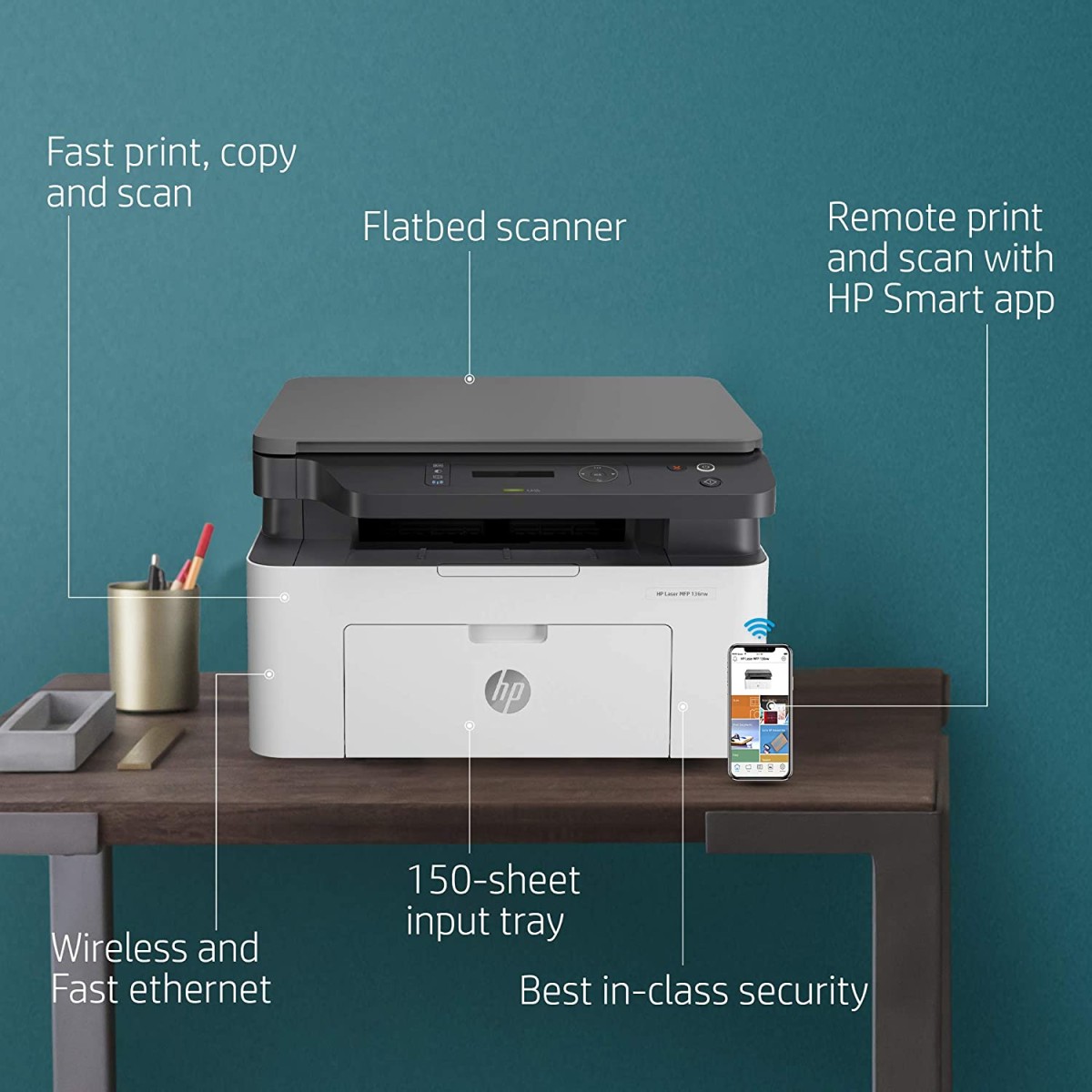 HP LaserJet 136nw WiFi Printer – refurbished