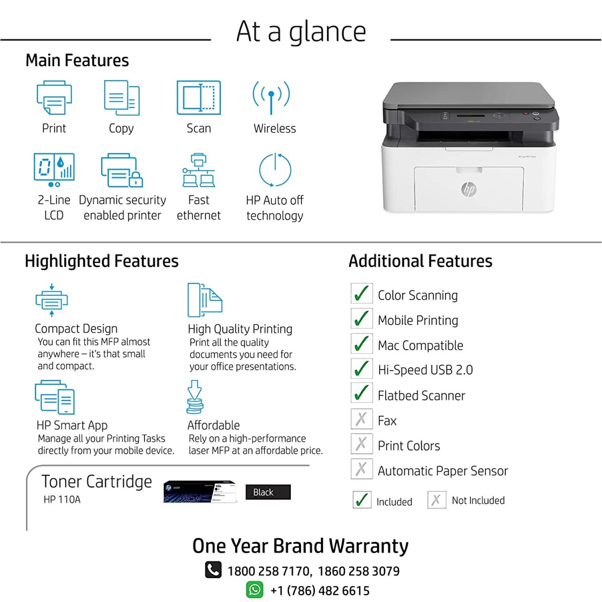 HP LaserJet 136nw WiFi Printer – refurbished