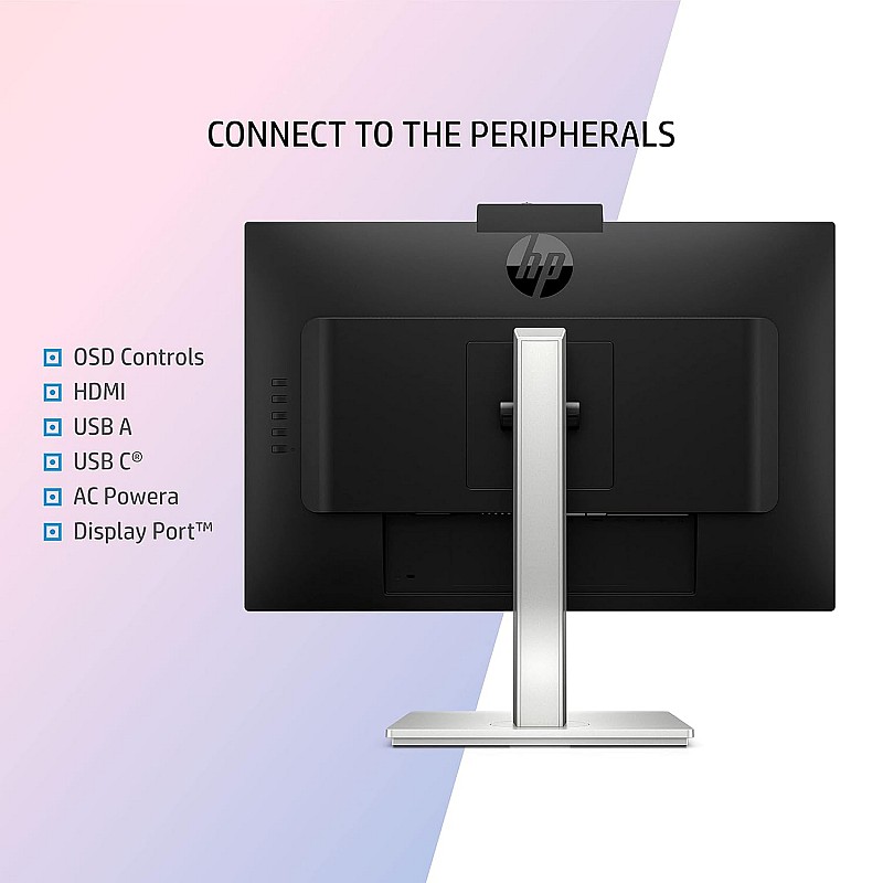 HP M27 27 Inch(68.58 cm) 1924 x 1080 Pixels FHD Monitor, IPS 3-Sided Micro-Edge Screen, AMD FreeSync, 5 MP Webcam, 75Hz, 99% sRGB, 1xHDMI 1.4, 300 nits(459K0AA), M27 Webcam,