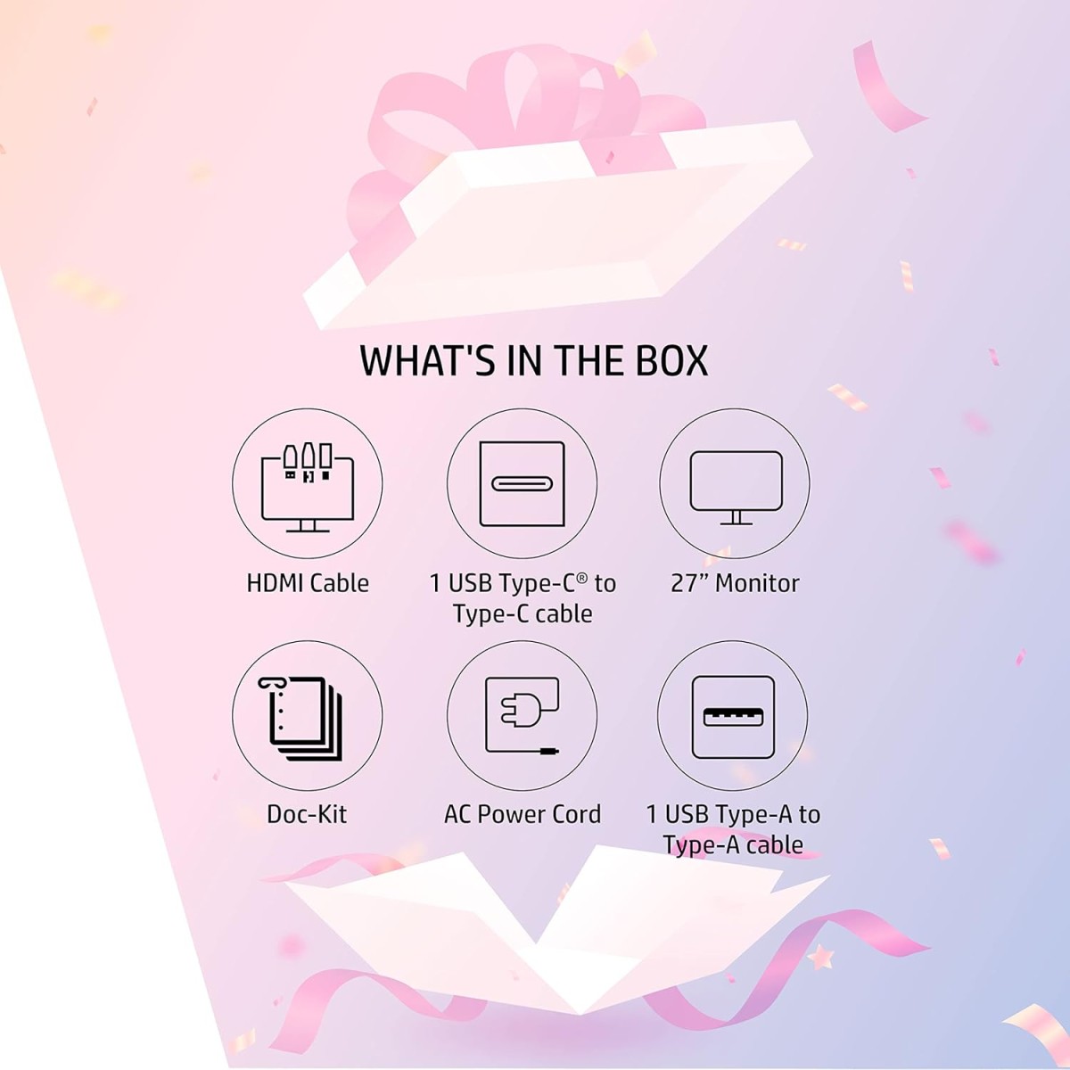 HP M27 27" FHD IPS Monitor, 75Hz, AMD FreeSync, 99% sRGB, 5MP Webcam, 300 Nits, 1x HDMI 1.4 (459K0AA)