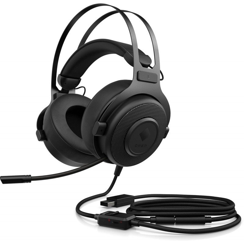 HP OMEN Blast Gaming Wired Over Ear Headset with 7.1 Surround Sound and Retractable Noise Cancelling Microphone Black HP OMEN Blast Gaming Wired Over Ear Headset with 7.1 Surround Sound and Retractable Noise Cancelling Microphone Black
