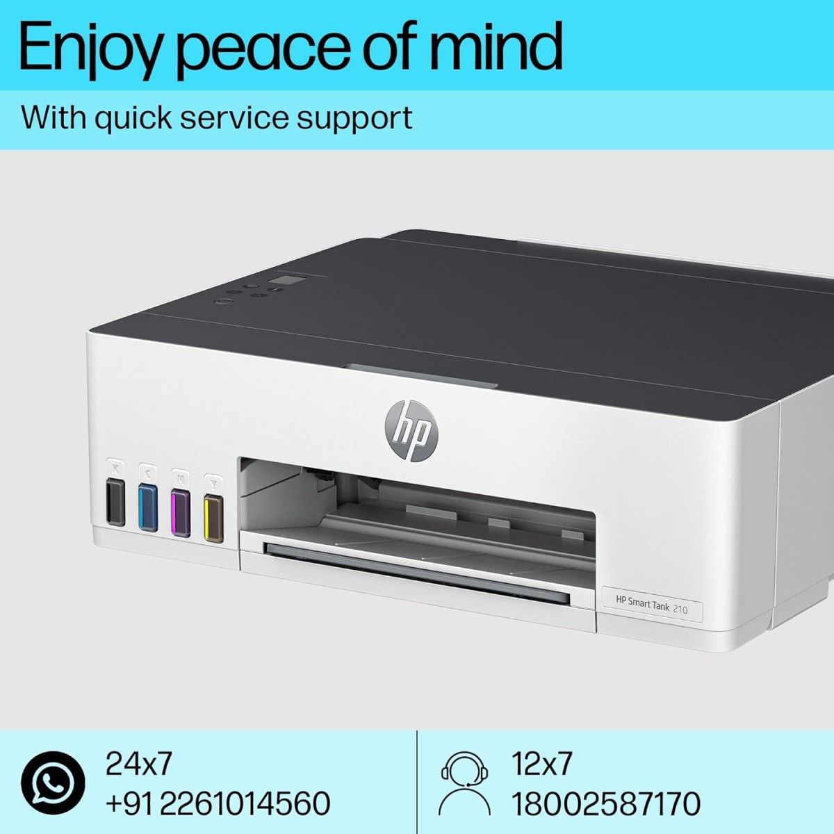 HP Smart Tank 210 Single Function WiFi Colour Printer (Upto 8K Black and 6000 Colour Pages