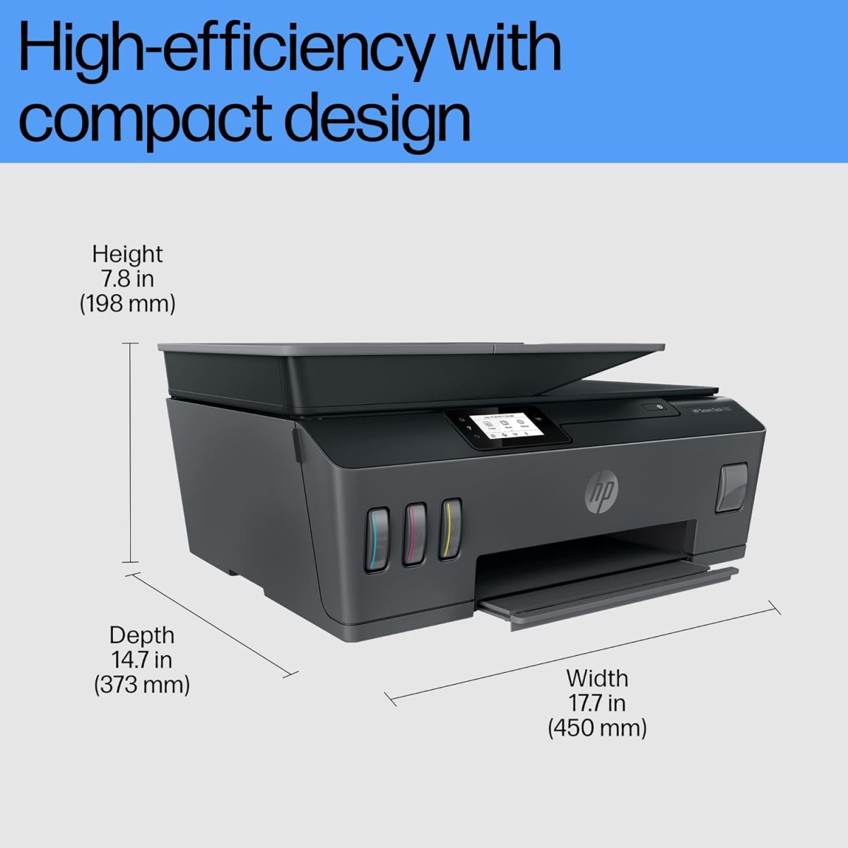HP Smart Tank 530 All-in-one WiFi Colour Printer with ADF (Upto 18000 Black and 8000 Colour Pages Included in The Box). - Print, Scan & Copy for Office/Home