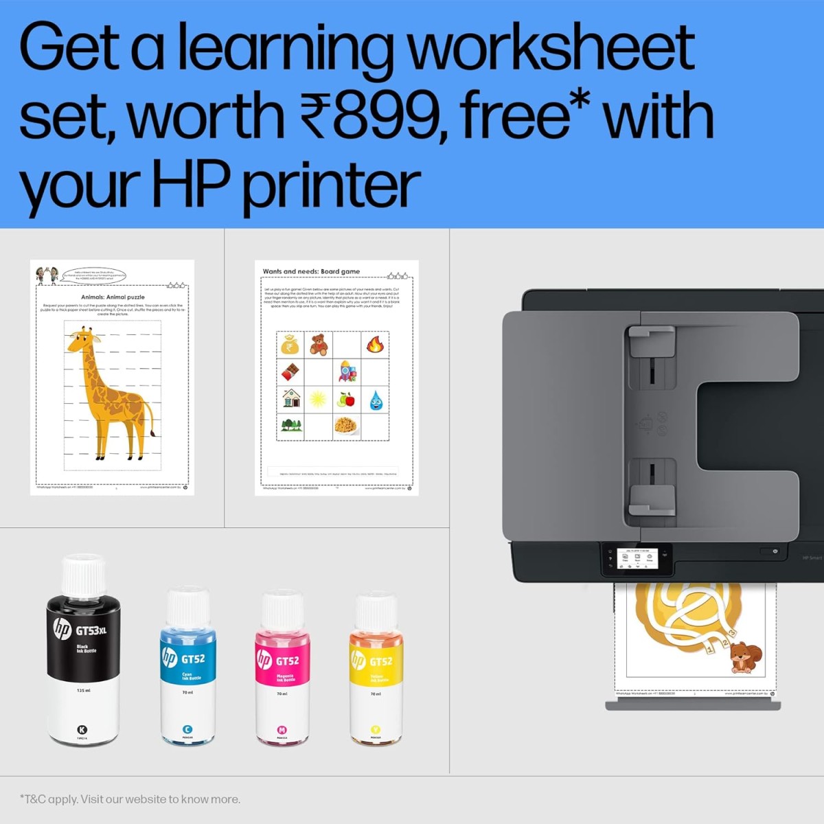 HP Smart Tank 530 All-in-one WiFi Colour Printer with ADF (Upto 18000 Black and 8000 Colour Pages Included in The Box). - Print, Scan & Copy for Office/Home