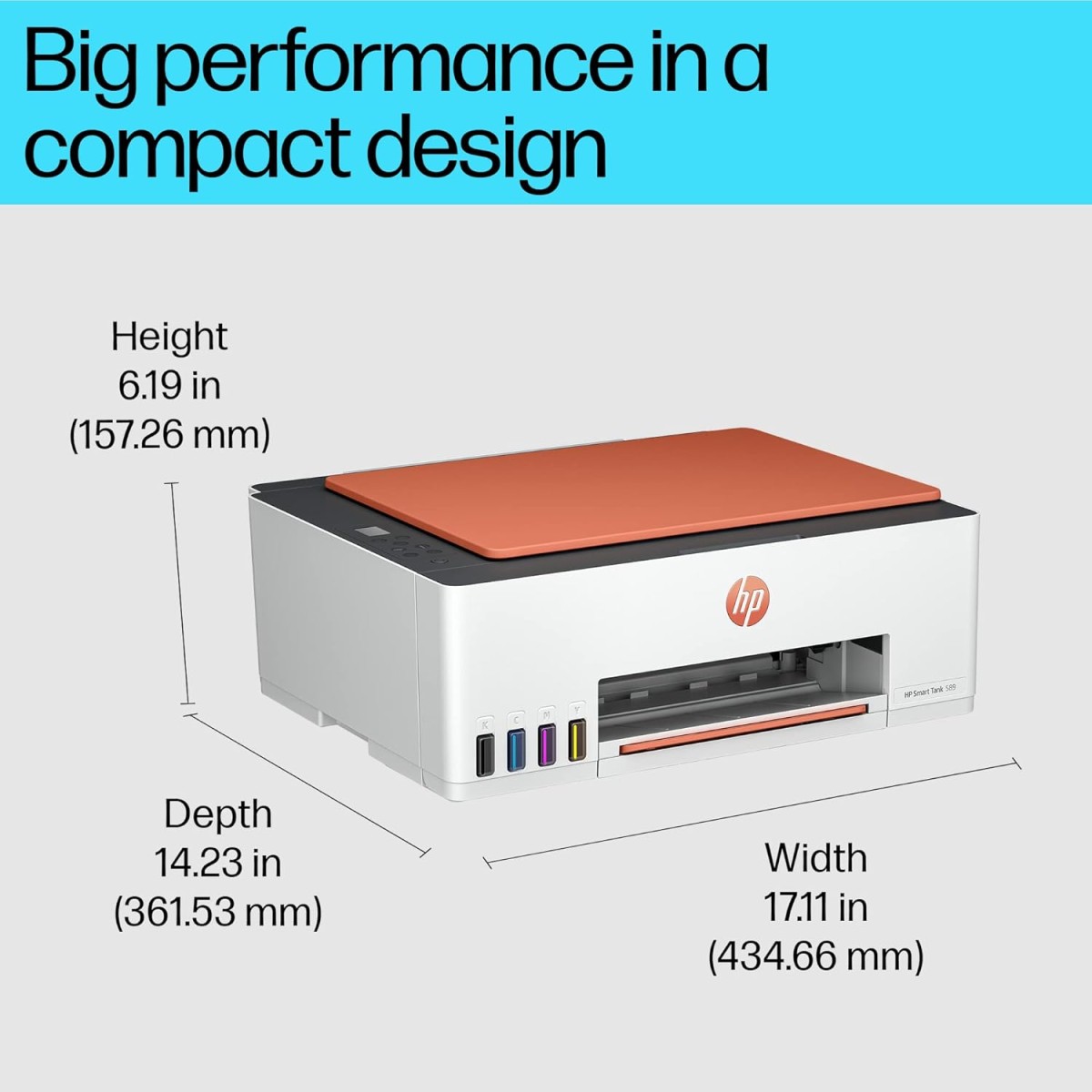 HP Smart Tank 589 All-in-One WiFi Colour Printer – 30 ppm Speed, High Capacity Ink Tank, Wireless, Ideal for Home & Office Printing