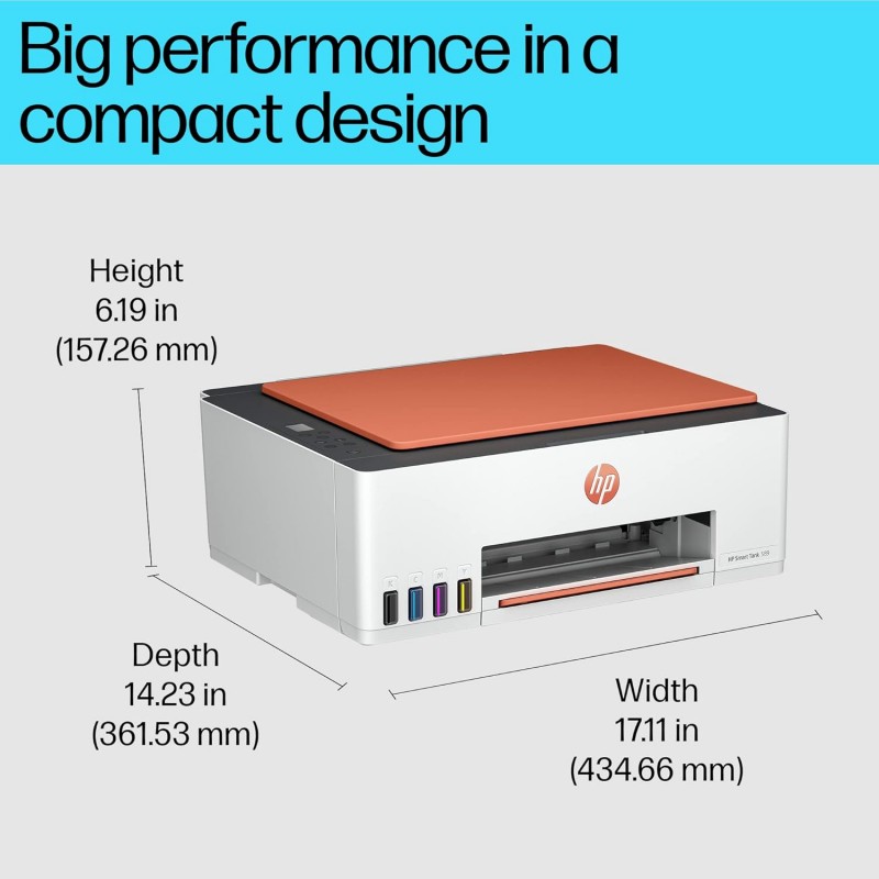 HP Smart Tank 589 All-in-One WiFi Colour Printer – Print/Scan/Copy, High Capacity Ink Tank, Wireless, Ideal for Home & Office Printing