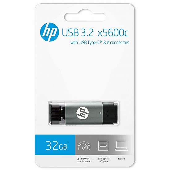 HP USB 3.2 32GB Type C OTG Flash Drive x5600c (Grey & Black)