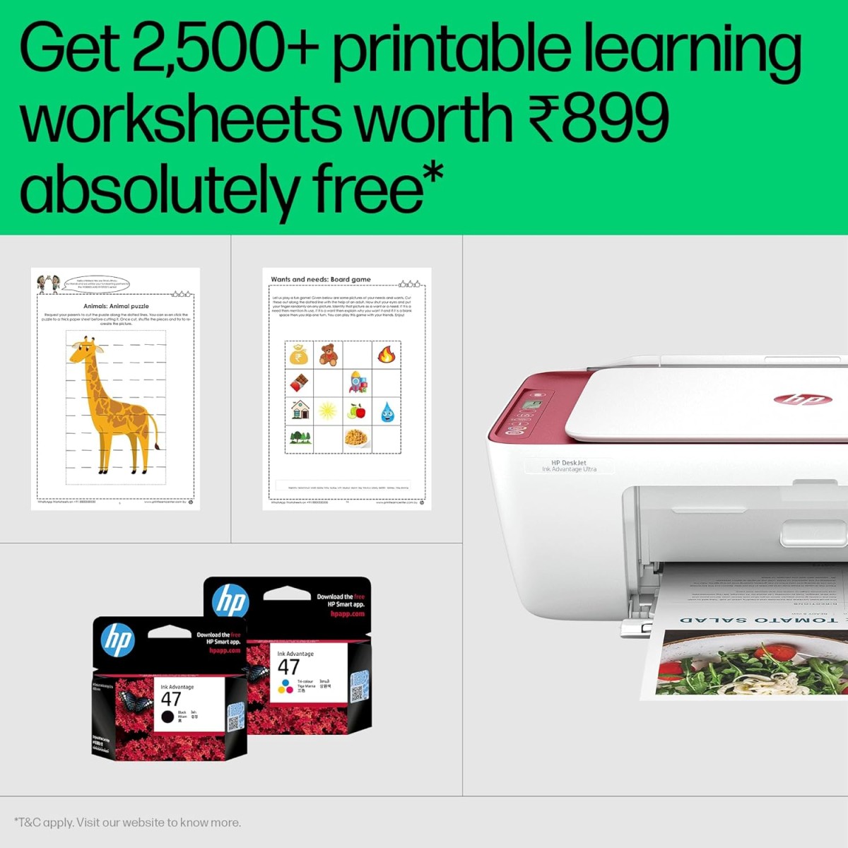 HP Ultra Ink Advantage 4929 WiFi Colour Printer – Print/Scan/Copy with 1 Year Warranty and Additional 2 Set of Inks.