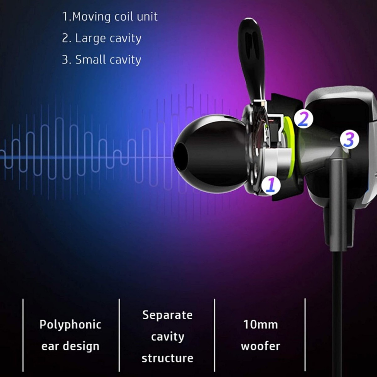 HP Wired Gaming Earbuds with mic Deep Bass Earphones in-Ear Headset Stereo Headphone with Detachable Dual Microphone for Mobile Gaming, Nintendo Switch, Xbox One, PS4, Pro, PC - Black