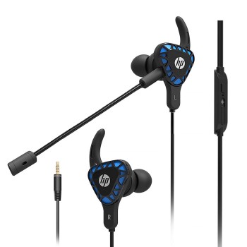 HP Wired Gaming Earbuds with mic Deep Bass Earphones in-Ear Headset Stereo Headphone with Detachable Dual Microphone for Mobile Gaming, Nintendo Switch, Xbox One, PS4, Pro, PC - Black