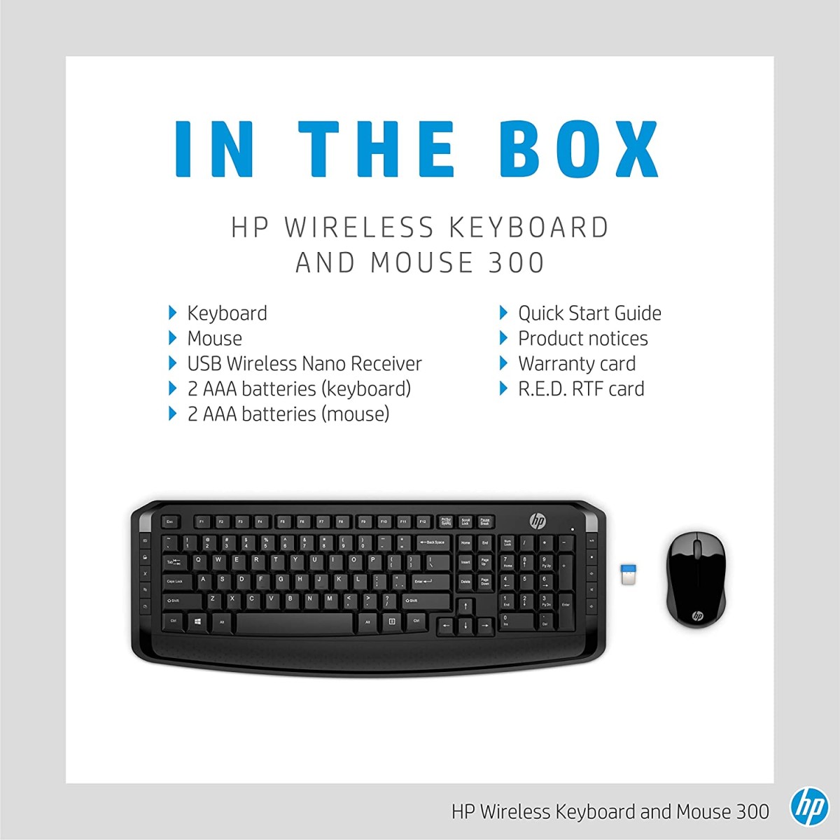 HP Wireless Keyboard and Mouse 300 Black