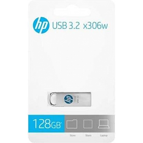 HP x306w 128GB USB 3.2 Pen Drive, Silver