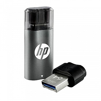 HP x5600B 64GB OTG (Type B) usb3.2 Pen Drive, Grey & Black