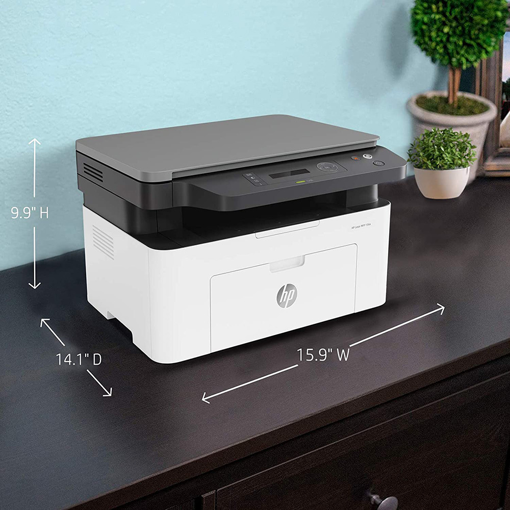 HP Laserjet 136a Laser Monochrome Print, Scan, Copy   with USB Connectivity, Compact Design, Fast Printing