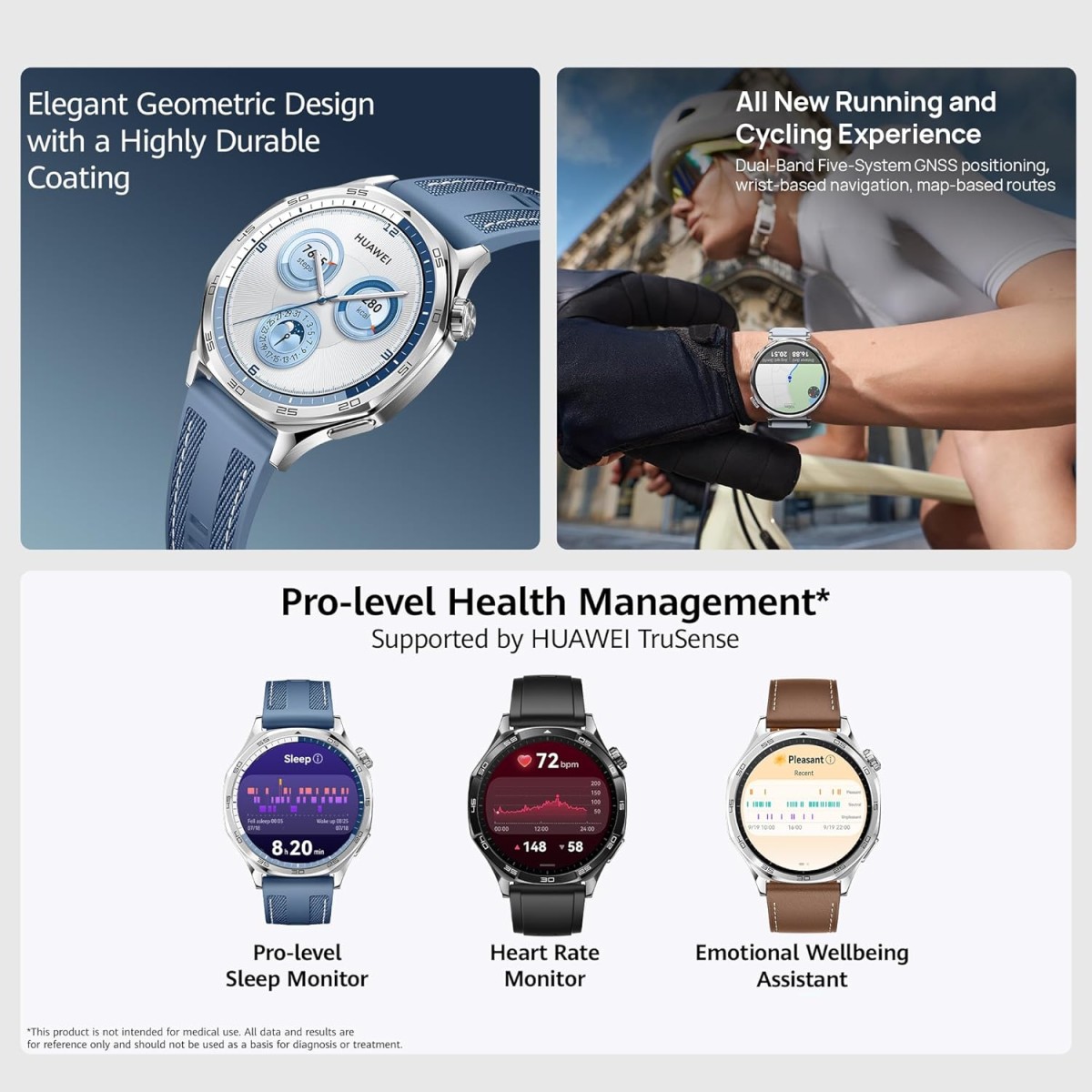 HUAWEI Watch GT 5 46mm Smartwatch, Up to 14 Days Battery Life, iOS & Android Compatible,Built in Maps, Pro-Level Sports
