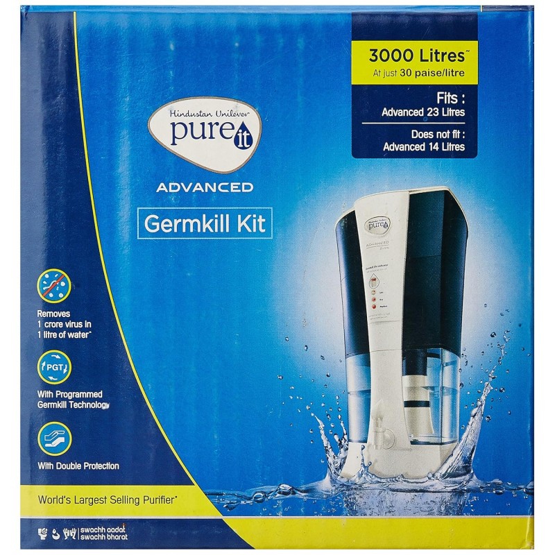 HUL Pureit Germkill kit for Classic 23 L water purifier - 1500 L Capacity, Activated Carbon, Multicolour HUL Pureit Germkill kit for Classic 23 L water purifier - 1500 L Capacity, Activated Carbon, Multicolour