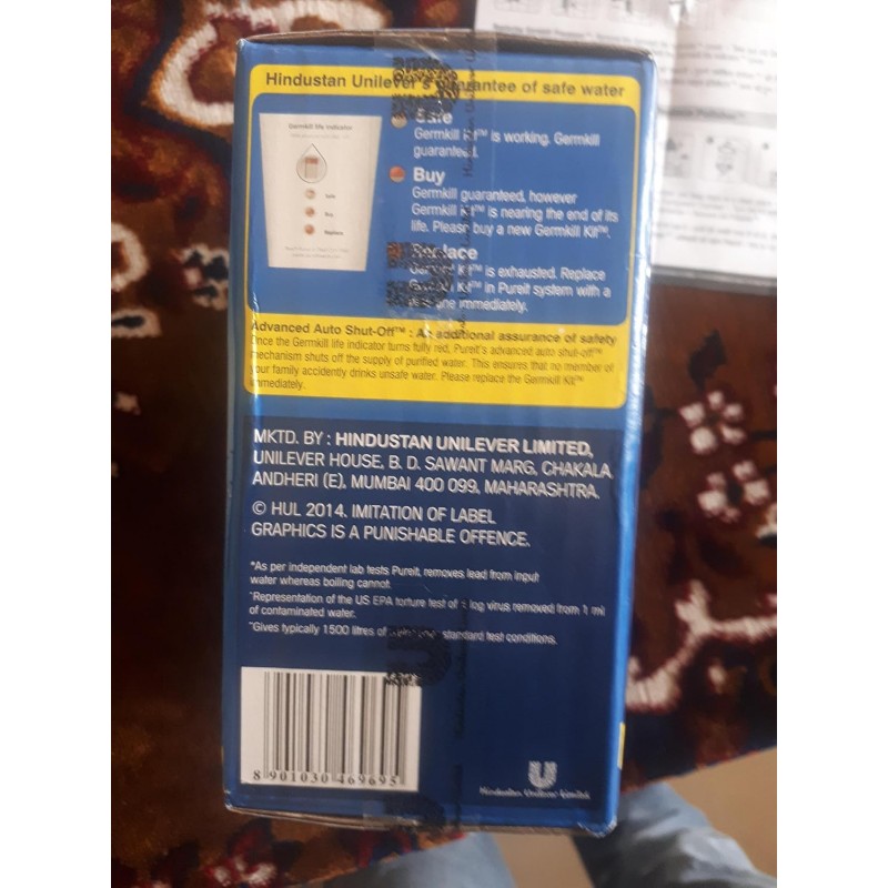HUL Pureit Germkill kit for Classic 23 L water purifier - 1500 L Capacity, Activated Carbon, Multicolour HUL Pureit Germkill kit for Classic 23 L water purifier - 1500 L Capacity, Activated Carbon, Multicolour