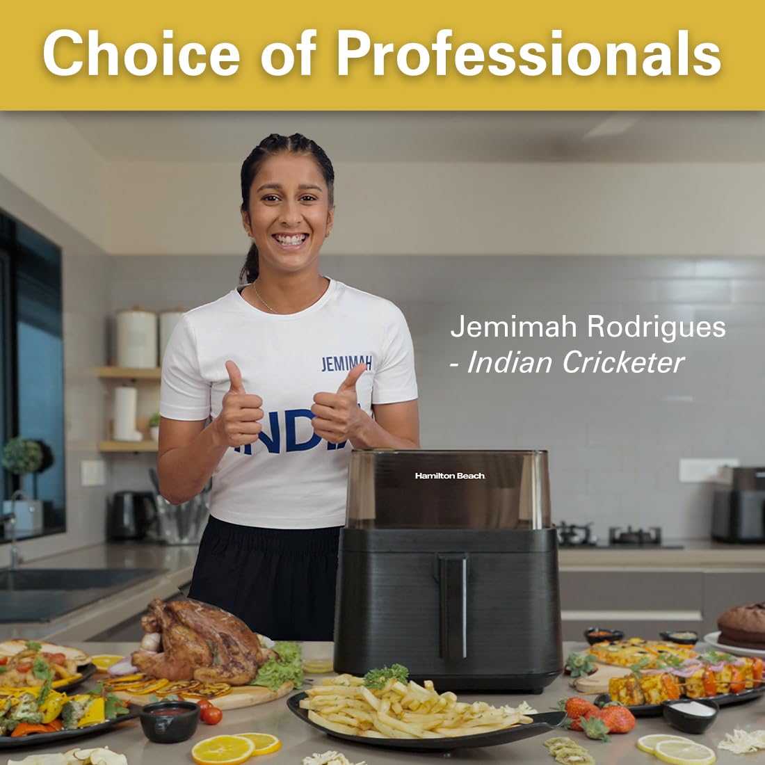 Hamilton Beach Digital Air Fryer, 1700W Power, 7.2L Capacity, Air fryer for Home, 360° View to Monitor Cooking, Digital Display with 12 Preset Menus, Dehydrate, Keep Warm, Touch Controls, Black