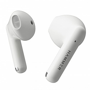 Hammer KO Pro Bluetooth Earbuds with Upto 20H Playtime, ENC, Fast Charging Type-C, IPX4 Water Resistant, Bluetooth v5.3, Touch Controls and Voice Assistant (White)