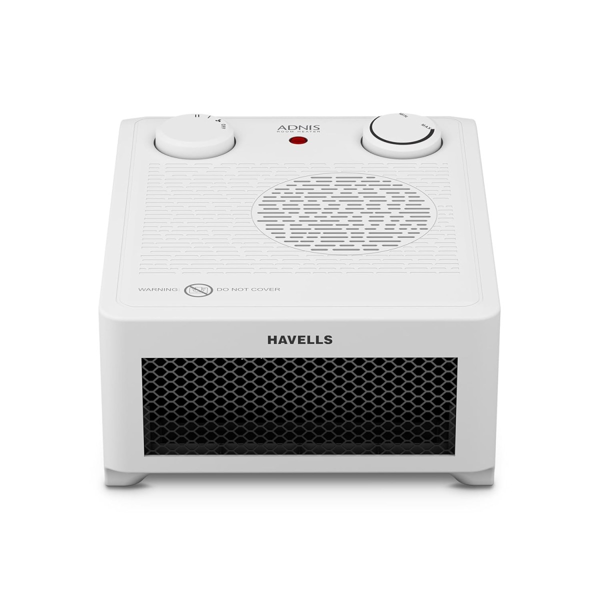 Havells Adnis Room Heater| Dual Heat Setting 900/1800 Watt| Safety with Overheat Protection| Adjustable Thermostat Control Knob| Fire Retardant Material| Cool Fan Function| 2 Year Warranty (White)