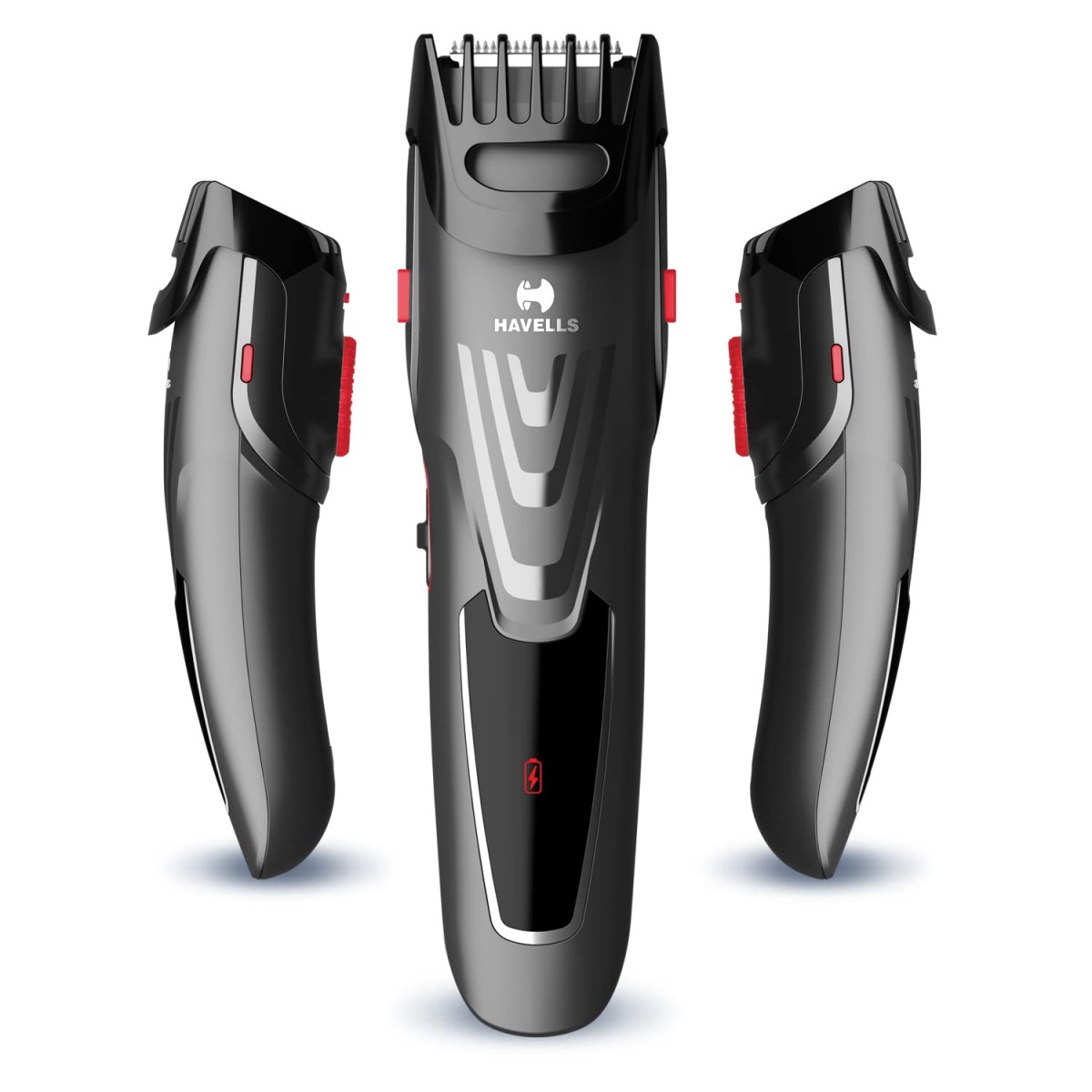 Havells BT5302 Rechargeable Beard & Moustache Trimmer with 20 Length Settings, Titanium Blade for Smooth Trim (Grey & Red)