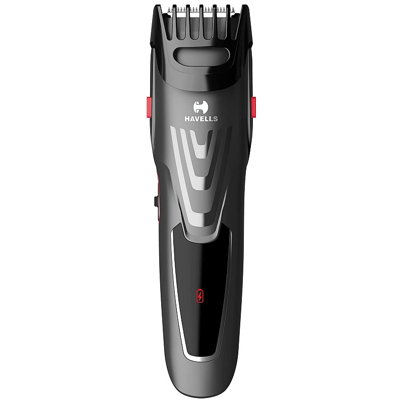 Havells BT5302 Rechargeable Beard & Moustache Trimmer with 20 Length Settings, Titanium Blade for Smooth Trim (Grey & Red)