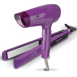 Havells HC4025 Limited Edition Styling Pack Combo (1200 W Dryer + Straightener (Purple)