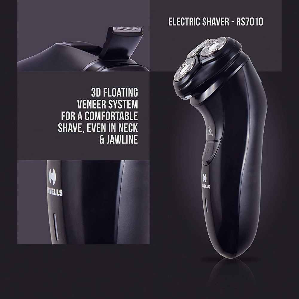 Havells RS7010 - 3 Head Rotary Shaver with Built in pop-up Trimmer for ...