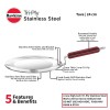 Hawkins 24 cm Tava, Triply Stainless Steel Tawa with Stainless Steel Handle, Induction Tawa, Silver (SSTV24)