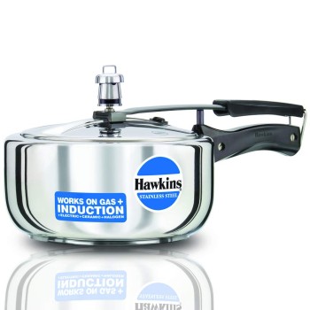 Hawkins 3 Litre Inner Lid Pressure Cooker, Stainless Steel Cooker, Induction Cooker, Silver (HSS3W)