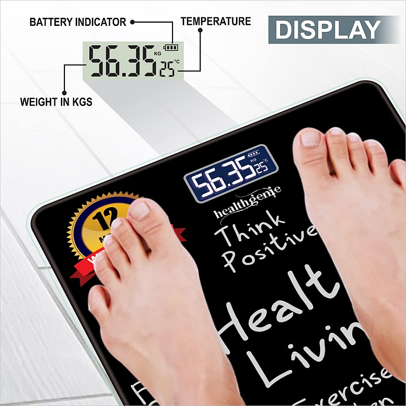 Healthgenie Digital Weight Machine For Body Weight Black