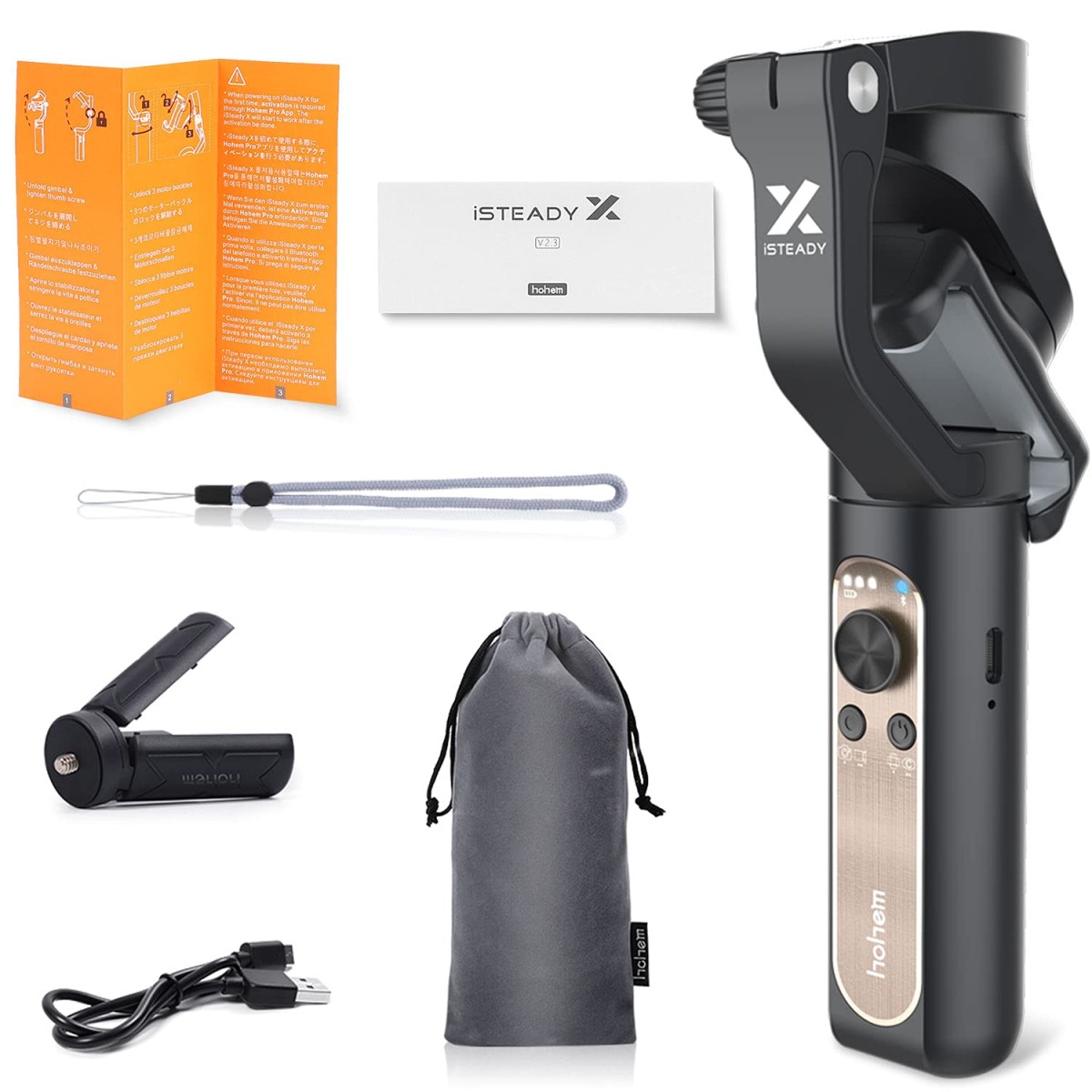 Hohem iSteady X - 3-Axis 259g Lightweight Smartphone Gimbal Foldable Handheld Pocket Stabilizer