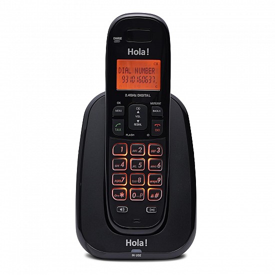 Hola ! TC 720 Cordless Phone, 2 Way Speaker Phone, Ringer Volume, LED Notification for Ringer and Charging