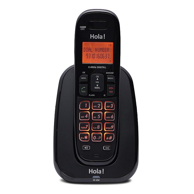 Hola ! TC 720 Cordless Phone, 2 Way Speaker Phone, Ringer Volume, LED Notification for Ringer and Charging