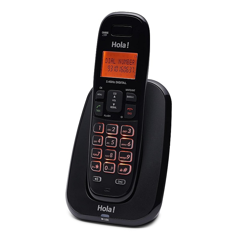 Hola ! TC 720 Cordless Phone, 2 Way Speaker Phone, Ringer Volume, LED Notification for Ringer and Charging