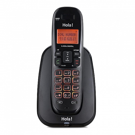 Hola ! TC 720 Cordless Phone, 2 Way Speaker Phone, Ringer Volume, LED Notification for Ringer and Charging