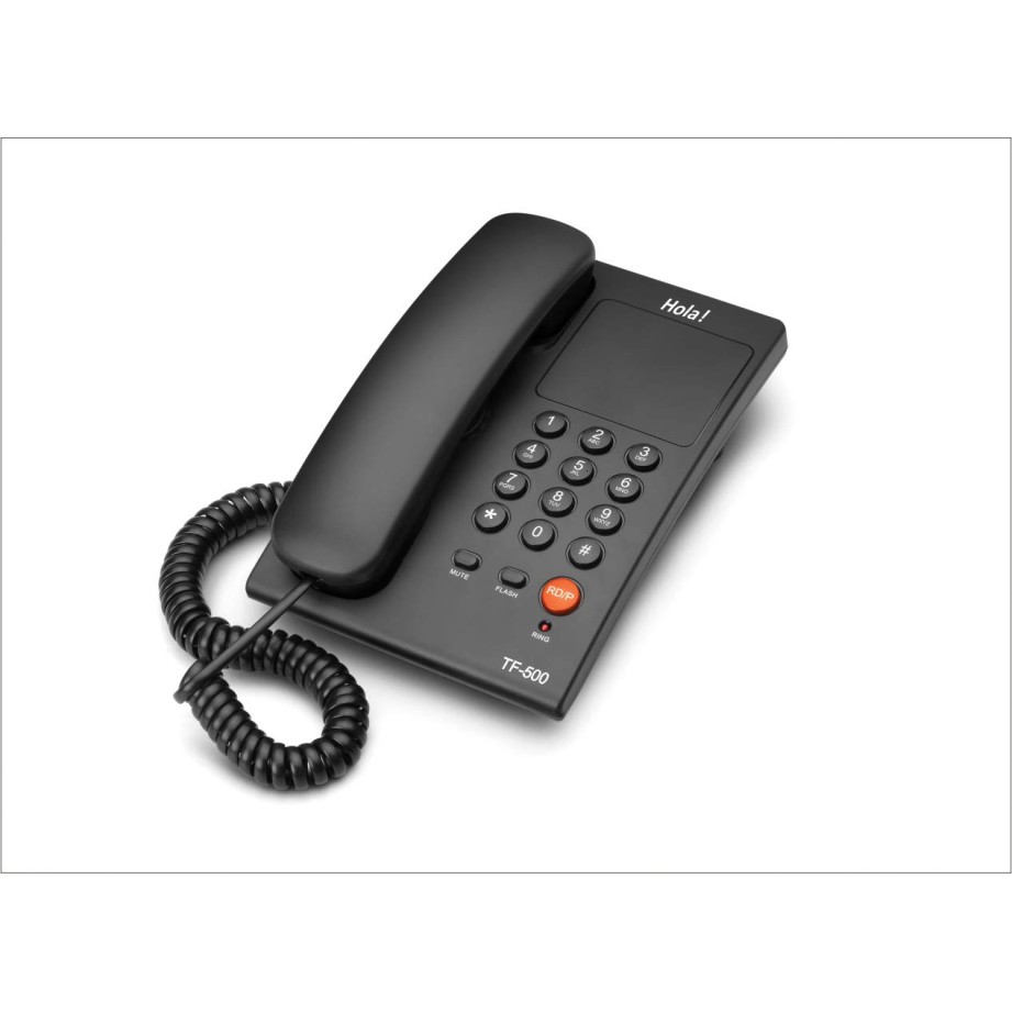 Hola ! TF-500 Basic Corded Landline Phone for intercom and EPABX Desk & Wall Mountable, Mute/Pause/Flash/Redial Function (Made in India)