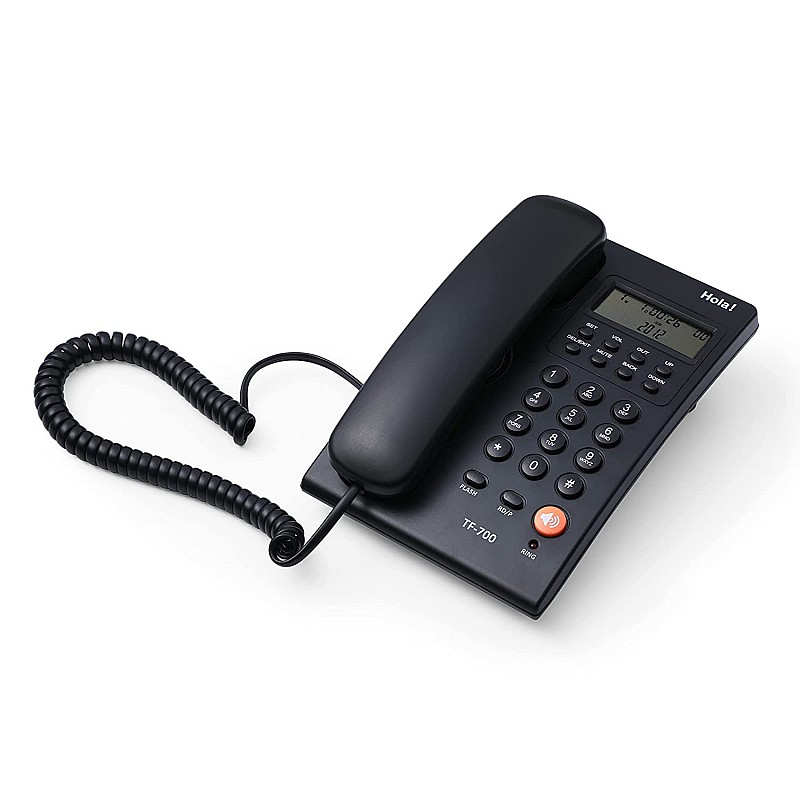 Hola TF 700 Corded Speaker Phone with Caller ID (CLI) and Two Way Speakerphone Function Supported by Date/Time Display (Black)