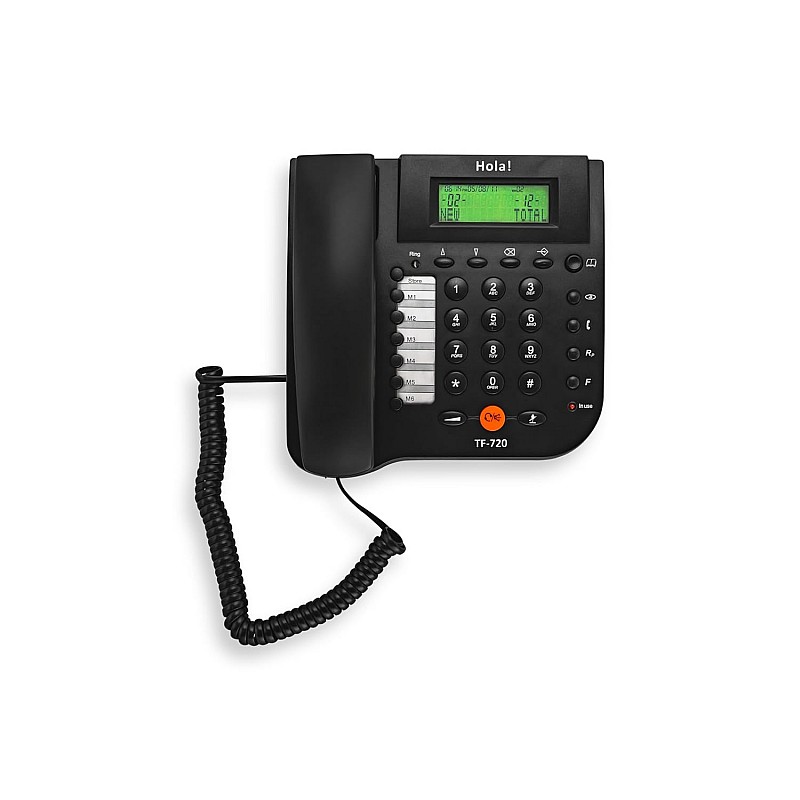 Hola! TF 720 CLI Phone with Memory and Phone Book, & Speaker Phone (Black) (Black)