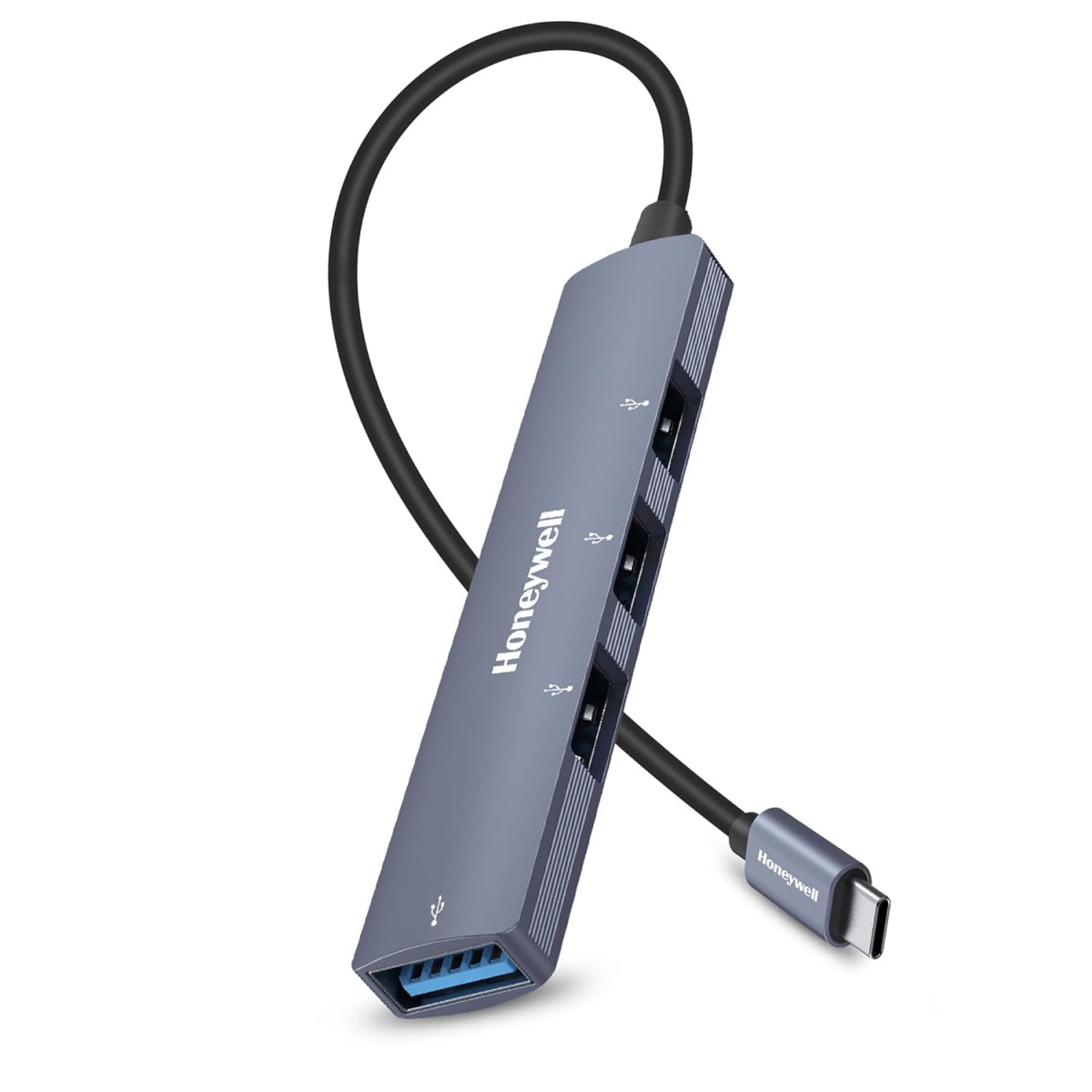 Honeywell Newly Launched 4in1 Ultra Slim Multiport Type C Hub to 1xUSB 3.0 & 3xUSB 2.0 Ports,30cms(1 feet) Cable